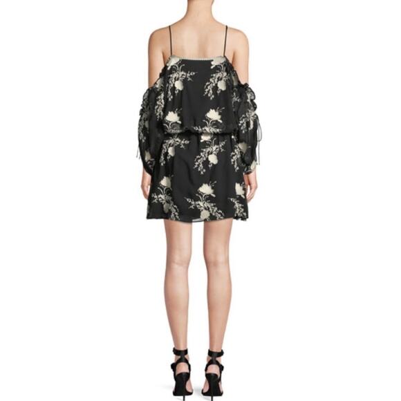 NEW Alice + Olivia Holden Embroidered Cold-Shoulder Mini Dress - Picture 4 of 16
